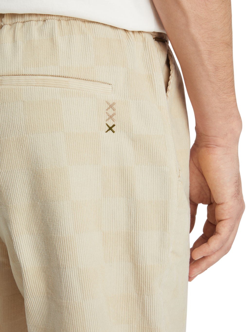 FAVE - CHECK-PATTERNED CORDUROY JOGGER