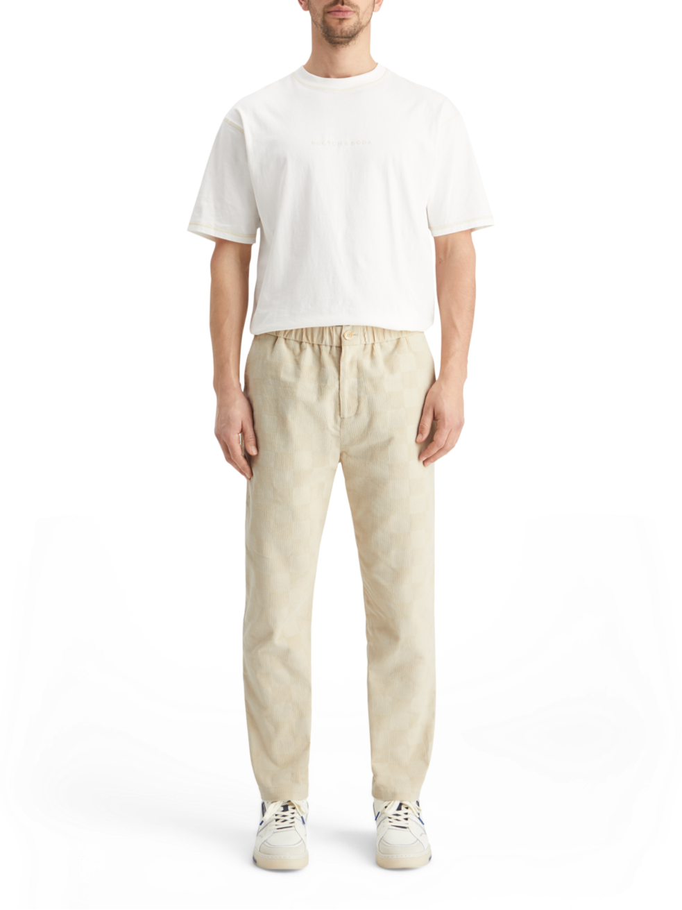 FAVE - CHECK-PATTERNED CORDUROY JOGGER