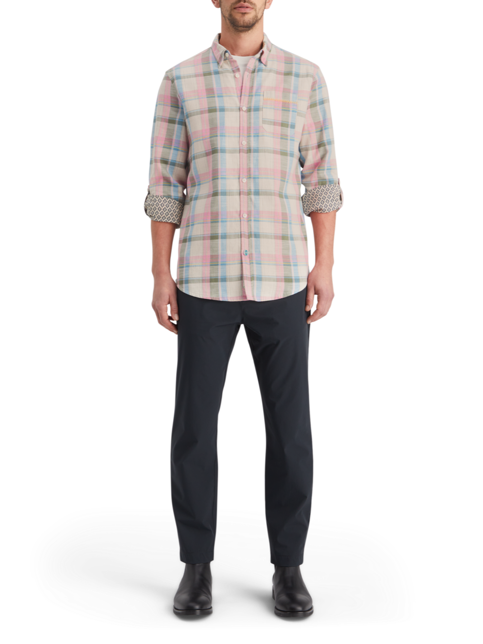 YARN DYE CHECK ROLL UP SHIRT