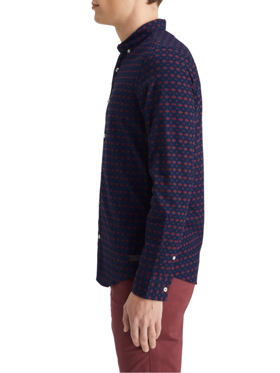 SLIM FIT DITSY AOP SHIRT