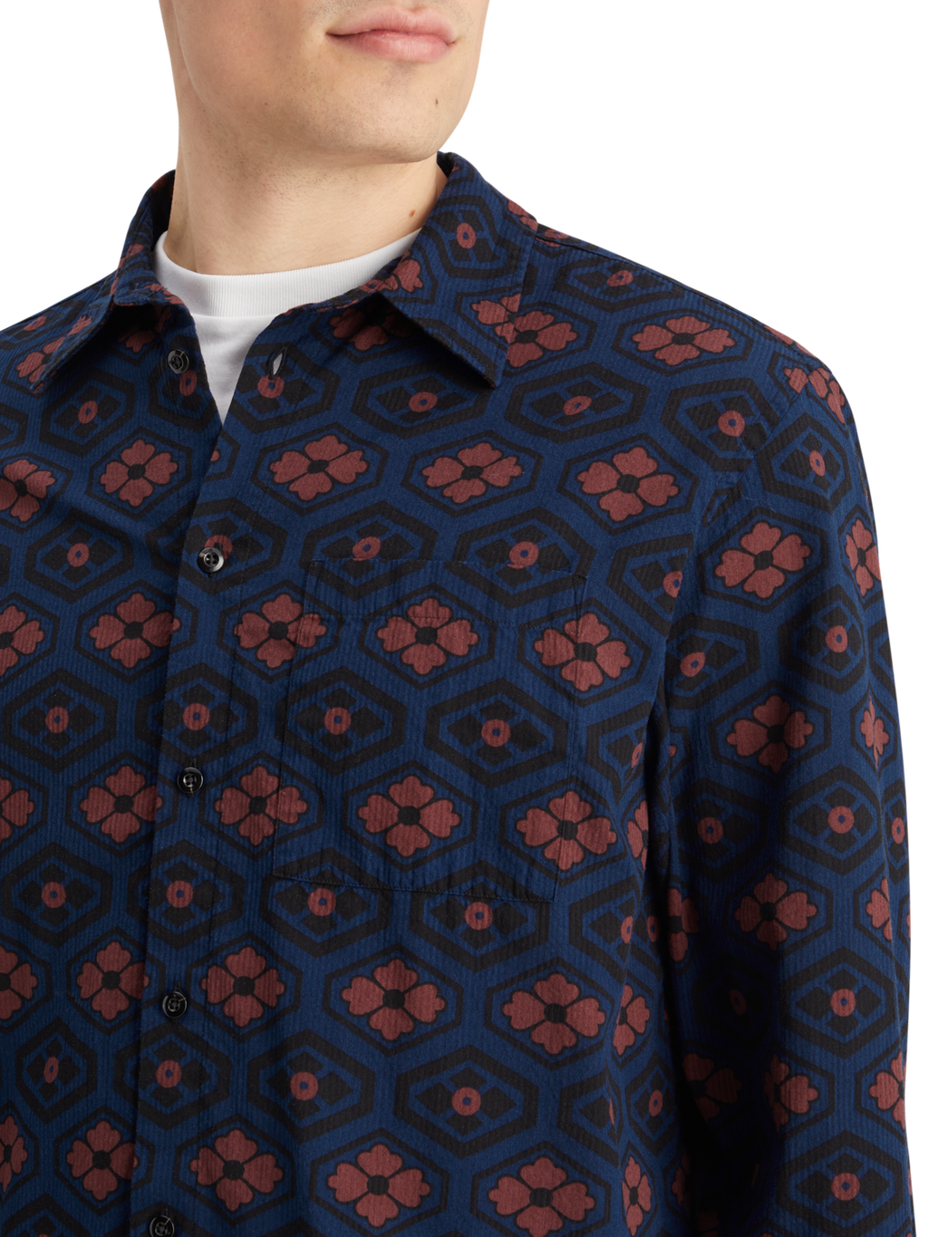 PRINTED SEERSUCKER SHIRT