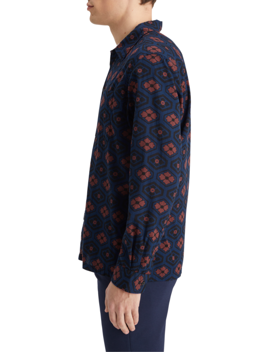 PRINTED SEERSUCKER SHIRT