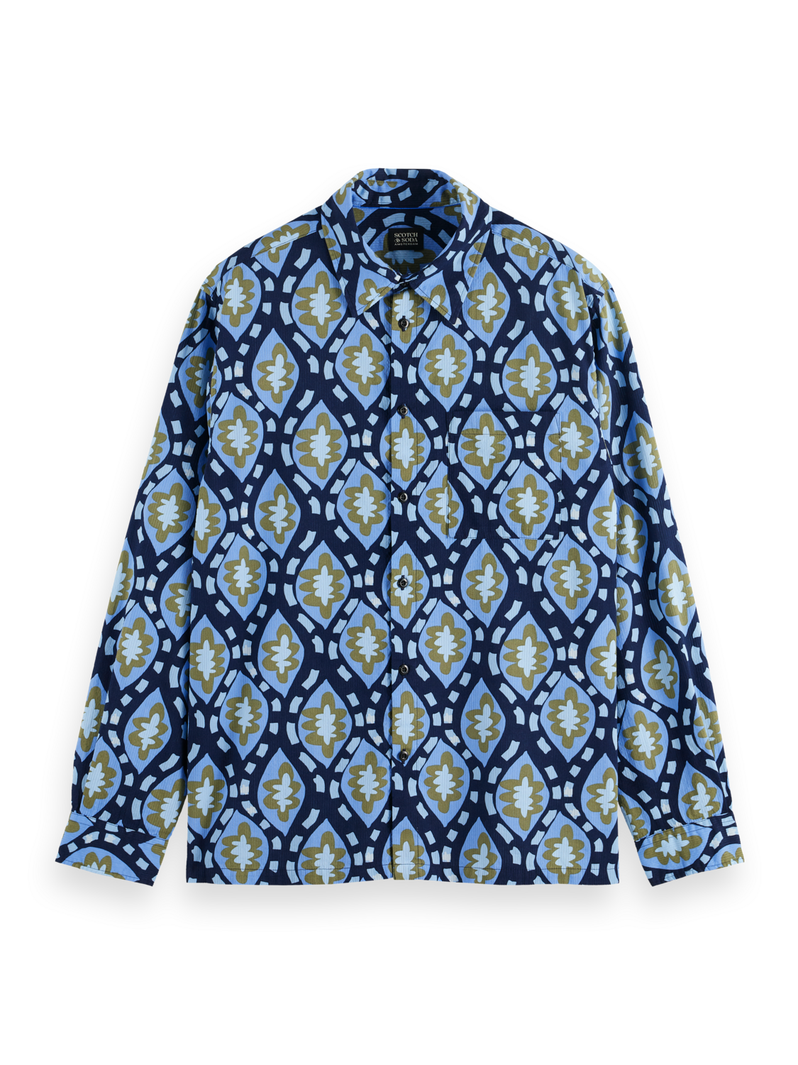PRINTED SEERSUCKER SHIRT