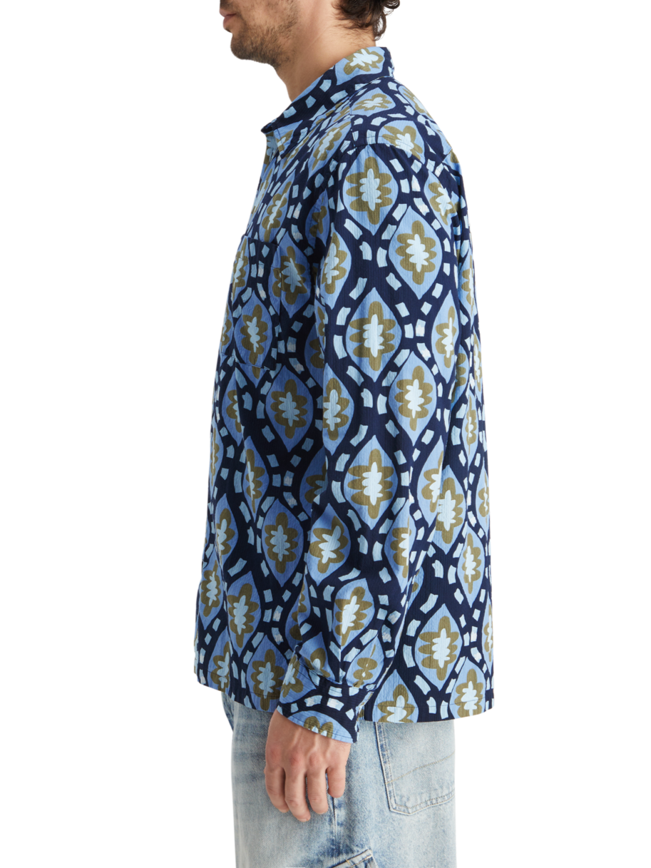 PRINTED SEERSUCKER SHIRT
