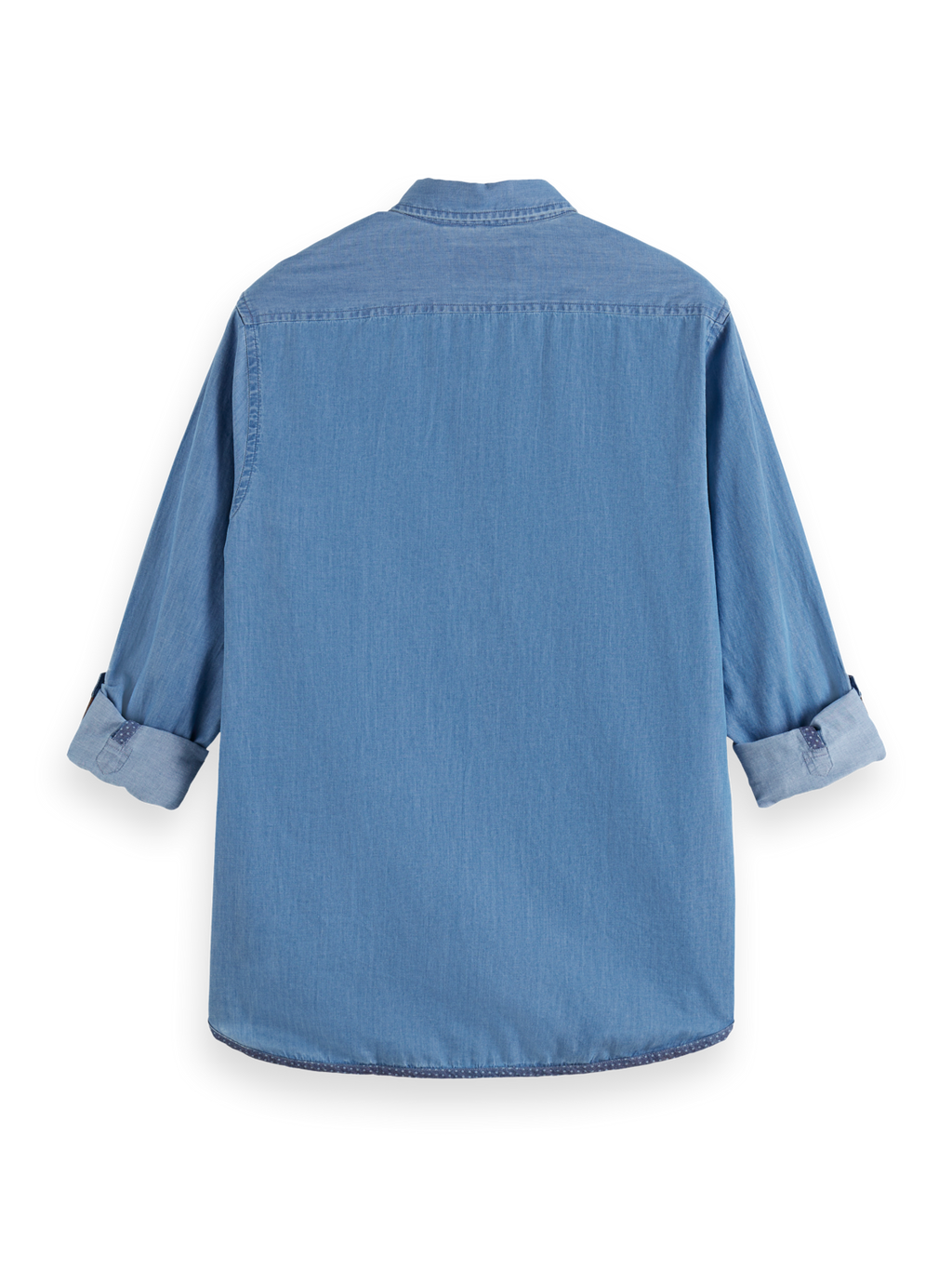 SMART INDIGO LIGHTWEIGHT DENIM SHIRT WITH SLEEVE ADJUSTERS