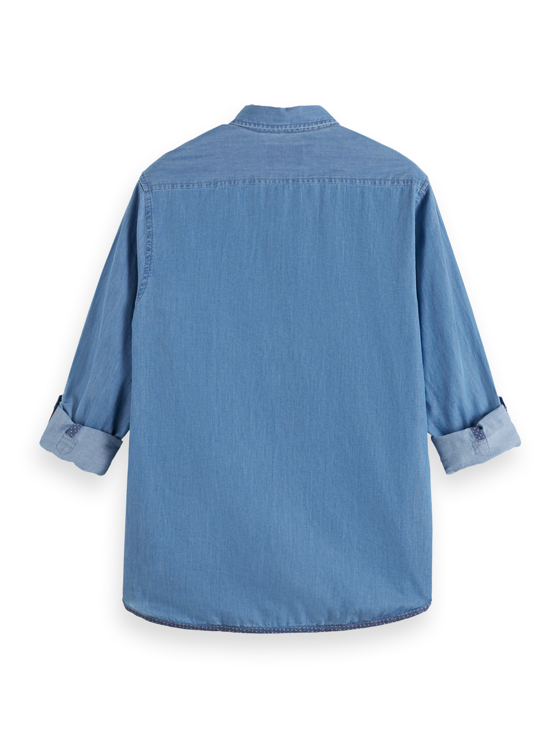 SMART INDIGO LIGHTWEIGHT DENIM SHIRT WITH SLEEVE ADJUSTERS