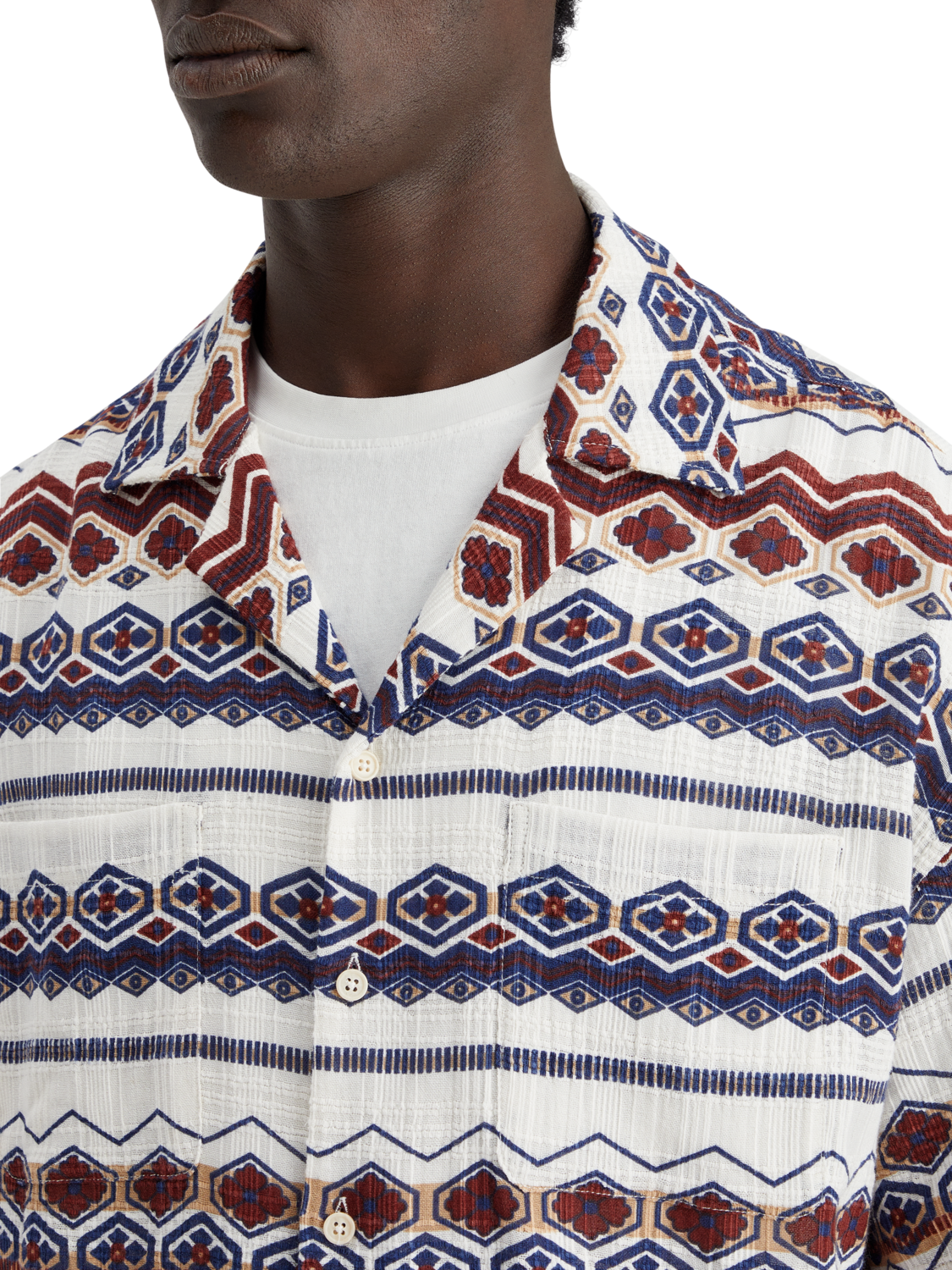 STRUCTURED PRINTED STRIPE SHIRT