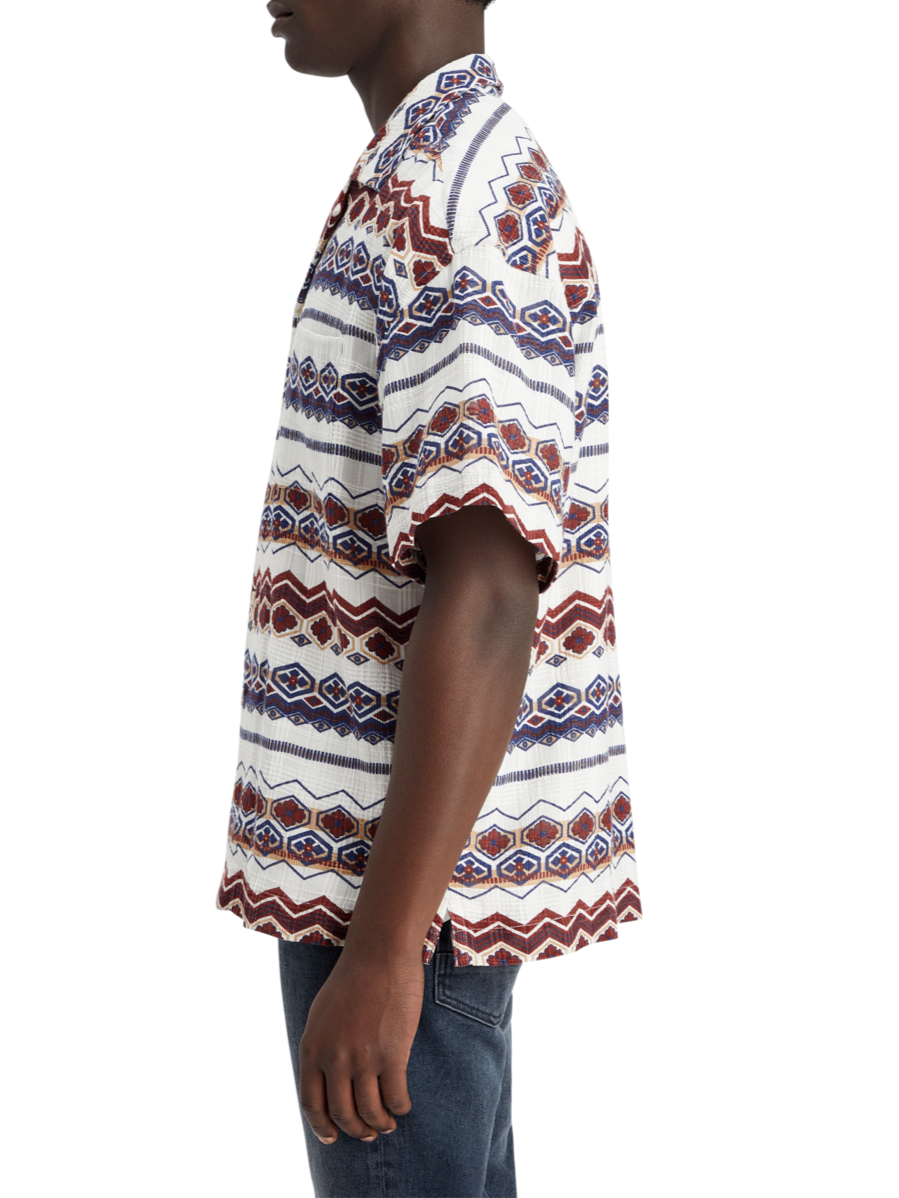 STRUCTURED PRINTED STRIPE SHIRT