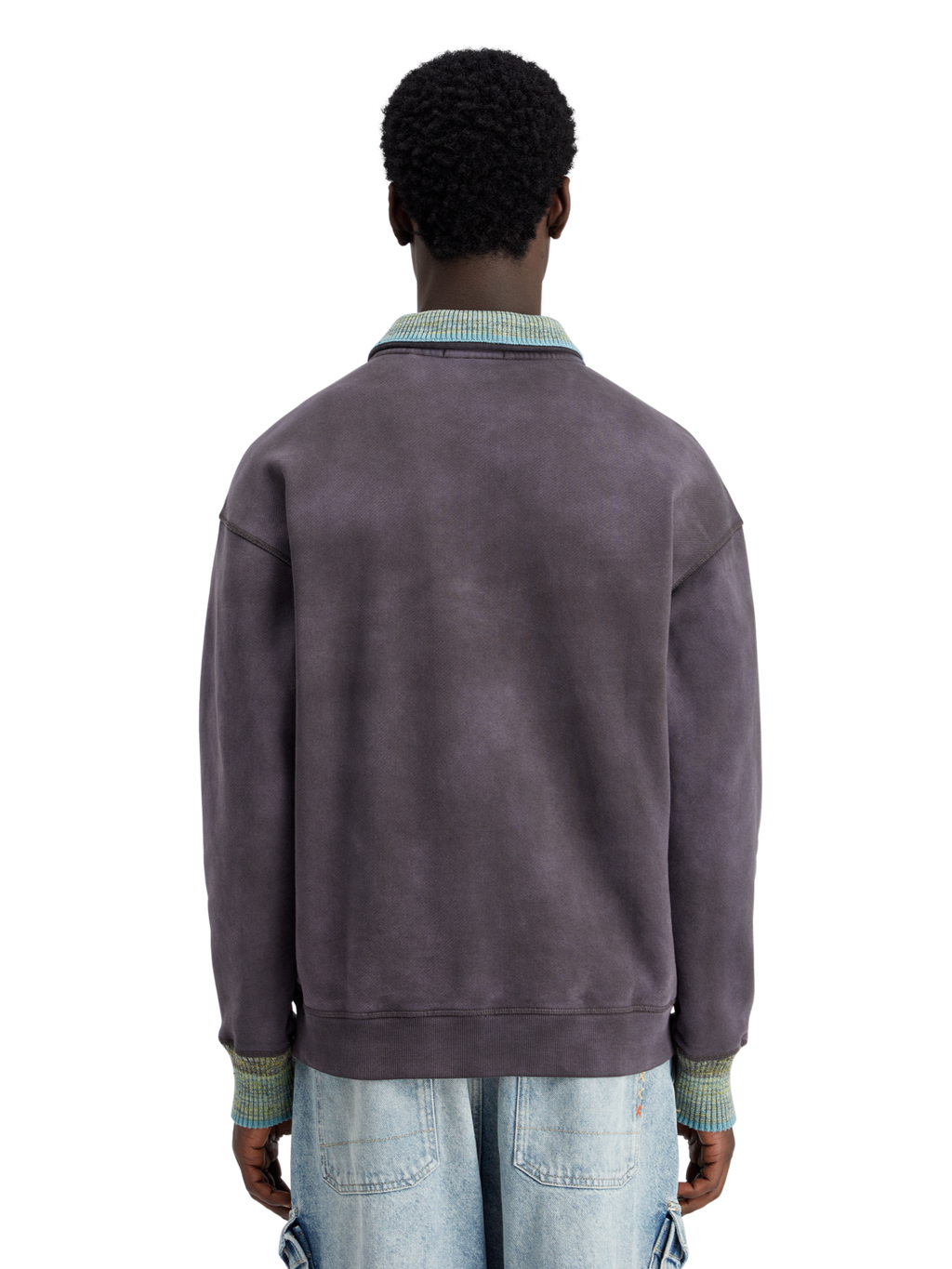 KNITTED COLLAR SWEATSHIRT