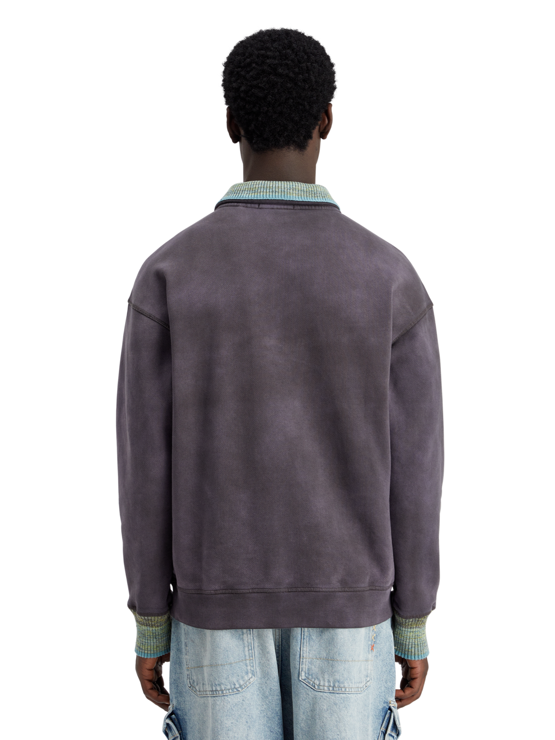 KNITTED COLLAR SWEATSHIRT