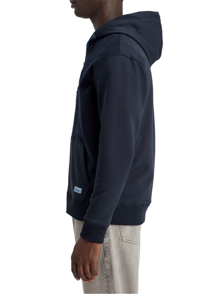 REVERSE TERRY ZIP THROUGH HOODIE
