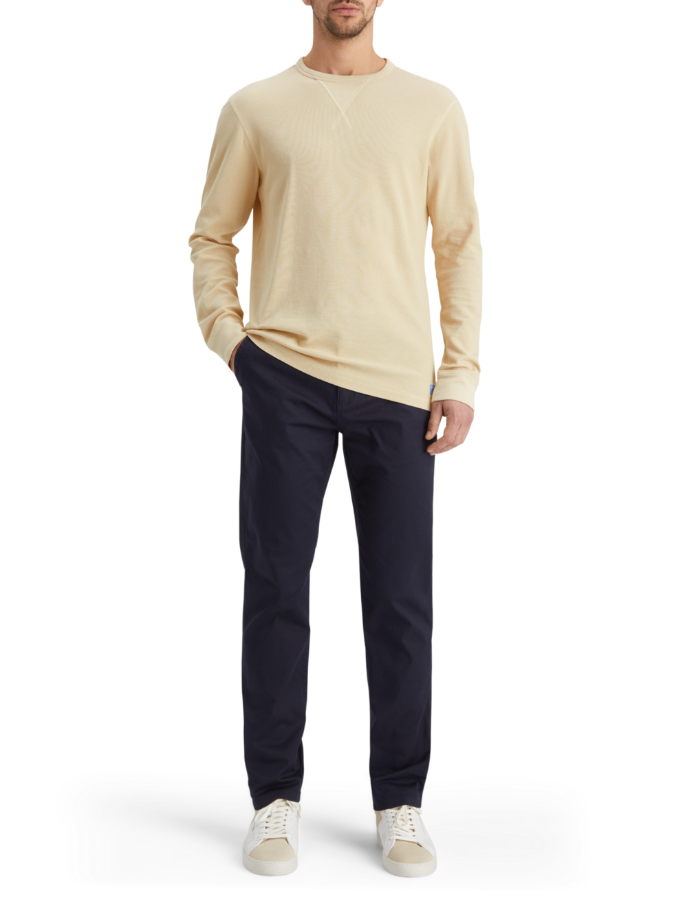 REGULAR FIT WAFFLE T-SHIRT LS