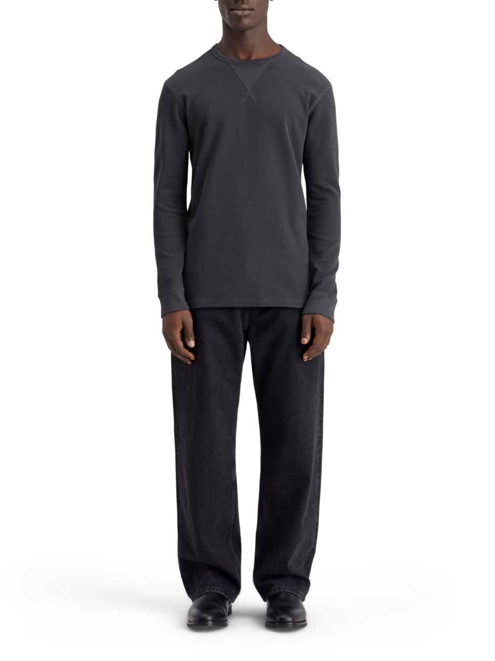 REGULAR FIT WAFFLE T-SHIRT LS