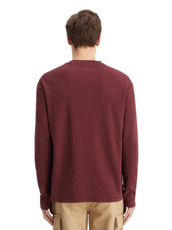 RELAXED FIT BLANKET STITCH SLUB LONGSLEEVE T-SHIRT