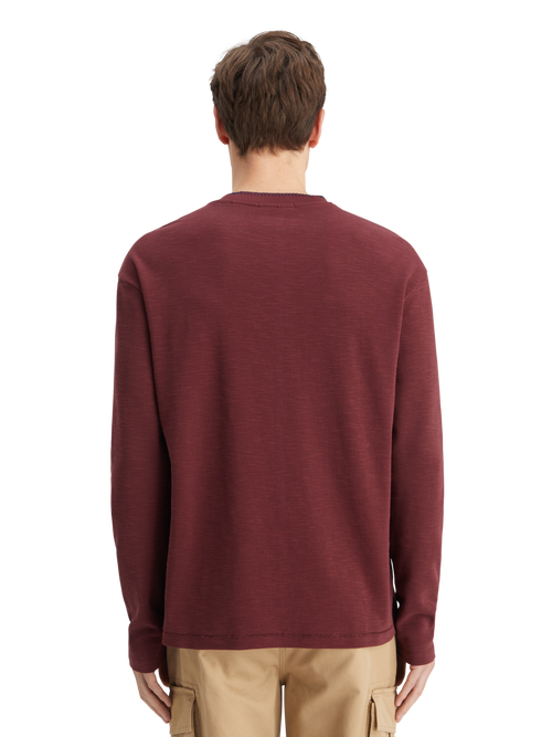 RELAXED FIT BLANKET STITCH SLUB LONGSLEEVE T-SHIRT