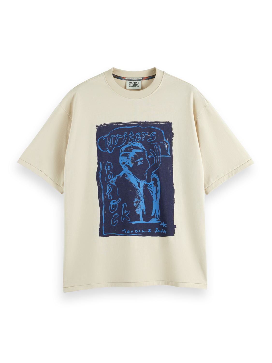 “Scotch & Soda” チェストアートワークプリントTシャツ Blue Regular-Fit Front Artwork T-Shirt – Scotch & Soda