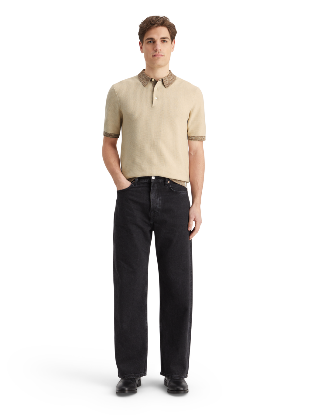 STRUCTURE KNITTED POLO