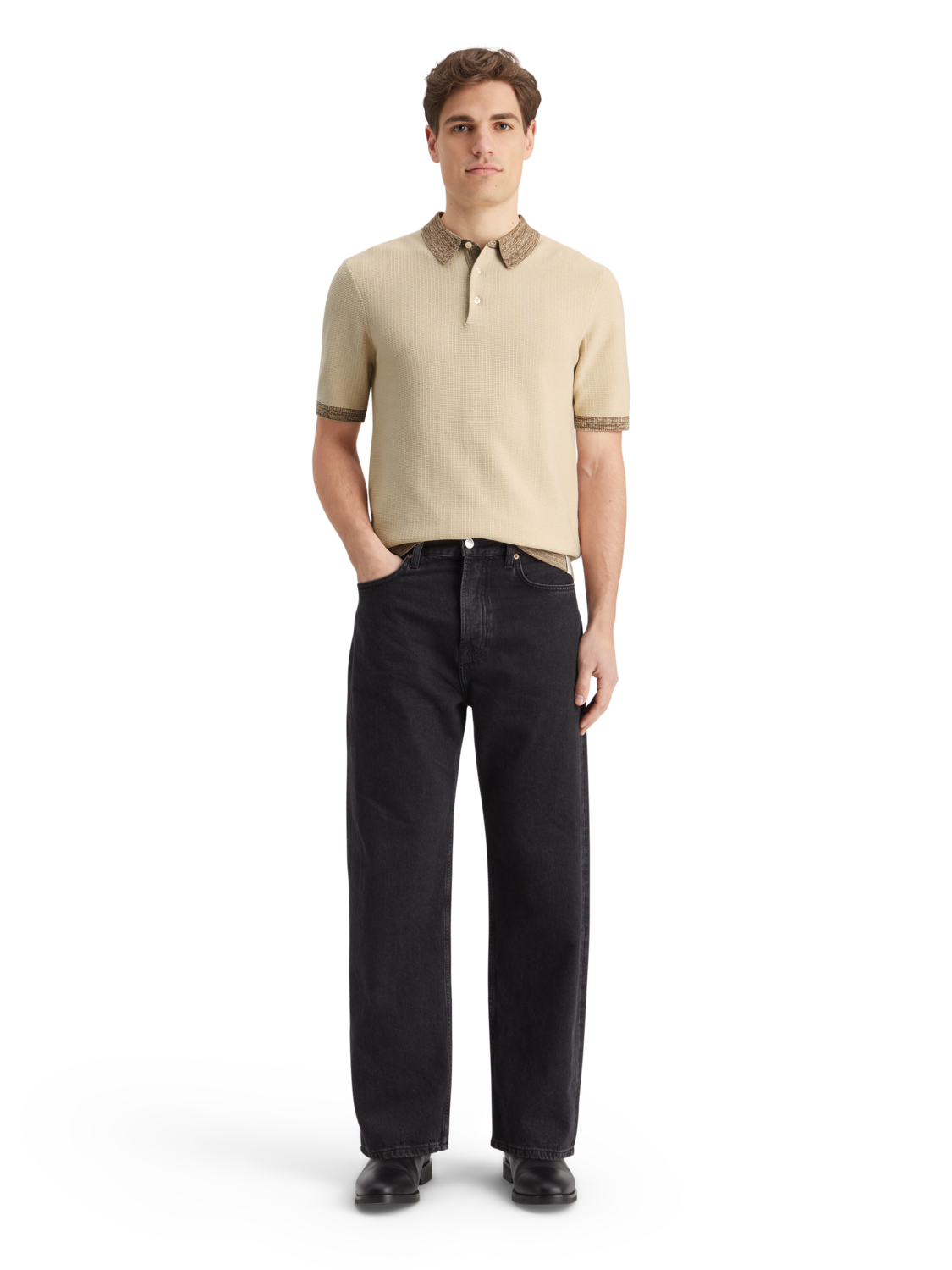 STRUCTURE KNITTED POLO