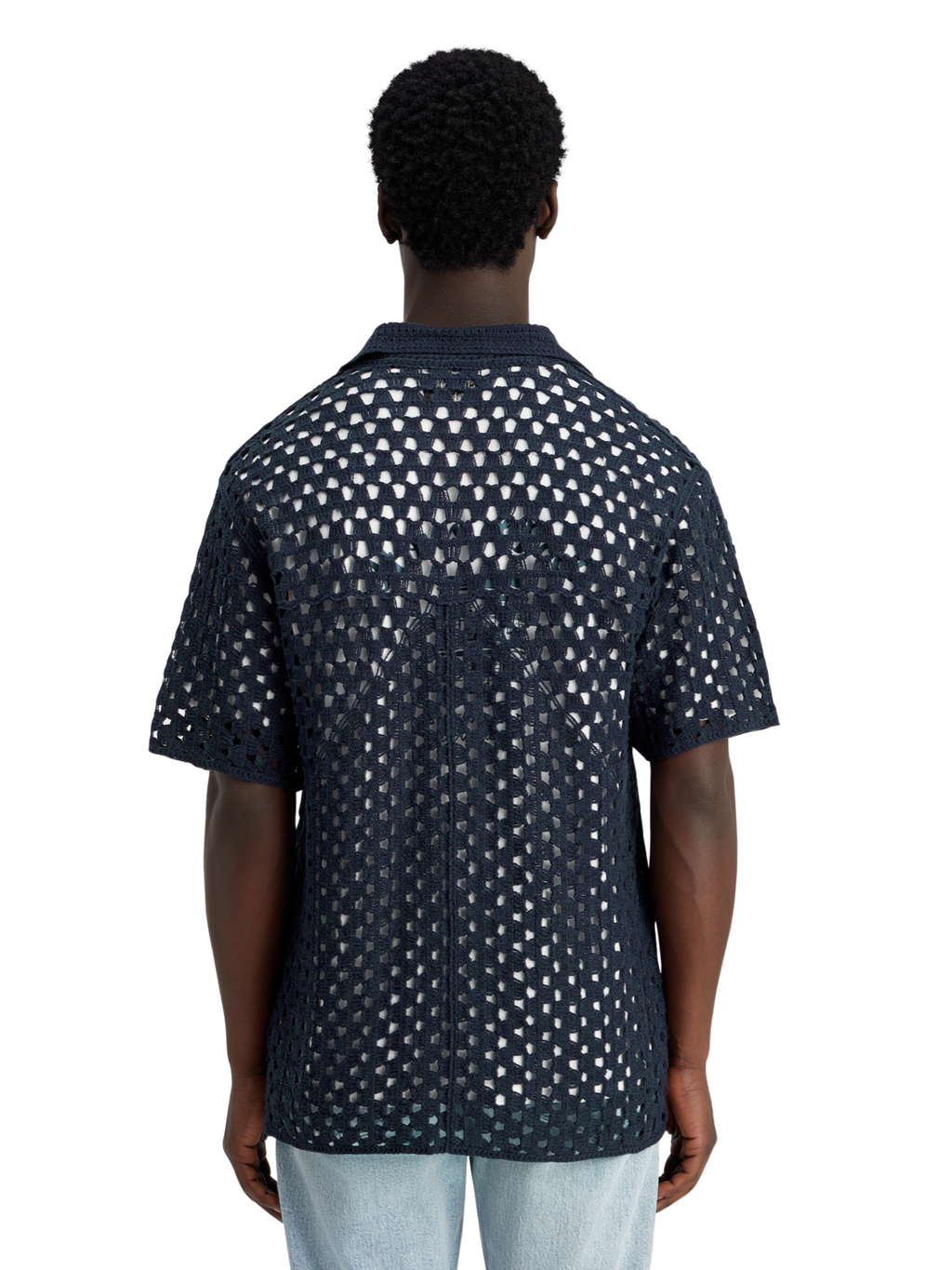 CROCHET KNITTED POLO SHORT SLEEVE
