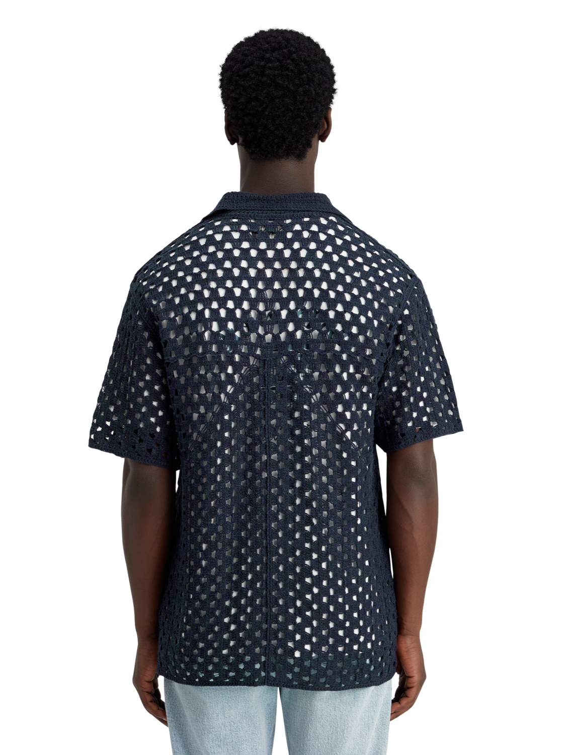 CROCHET KNITTED POLO SHORT SLEEVE