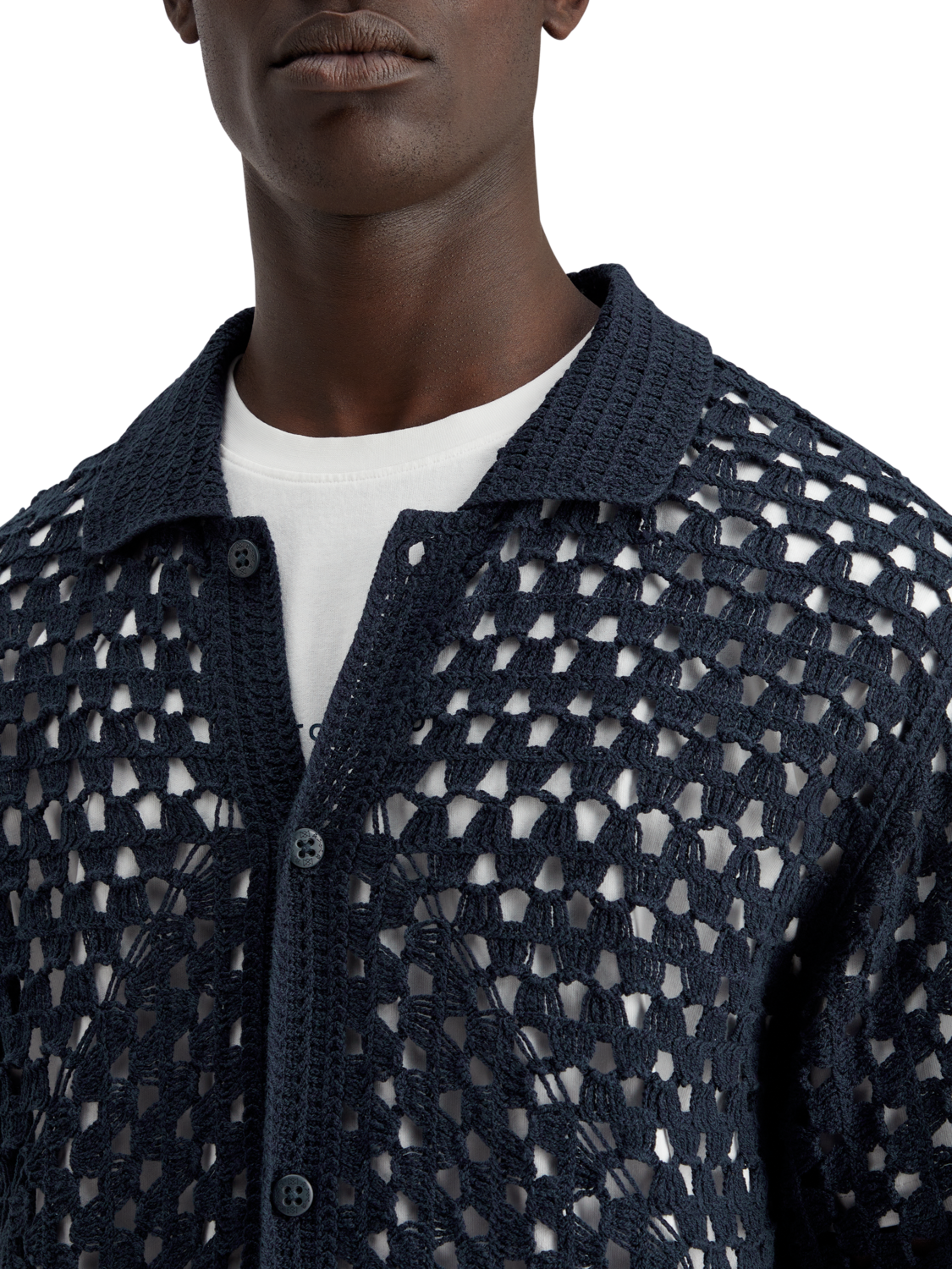 CROCHET KNITTED POLO SHORT SLEEVE