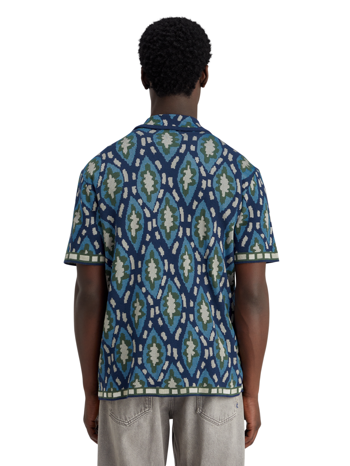JACQUARD KNITTED SHORT-SLEEVED SHIRT
