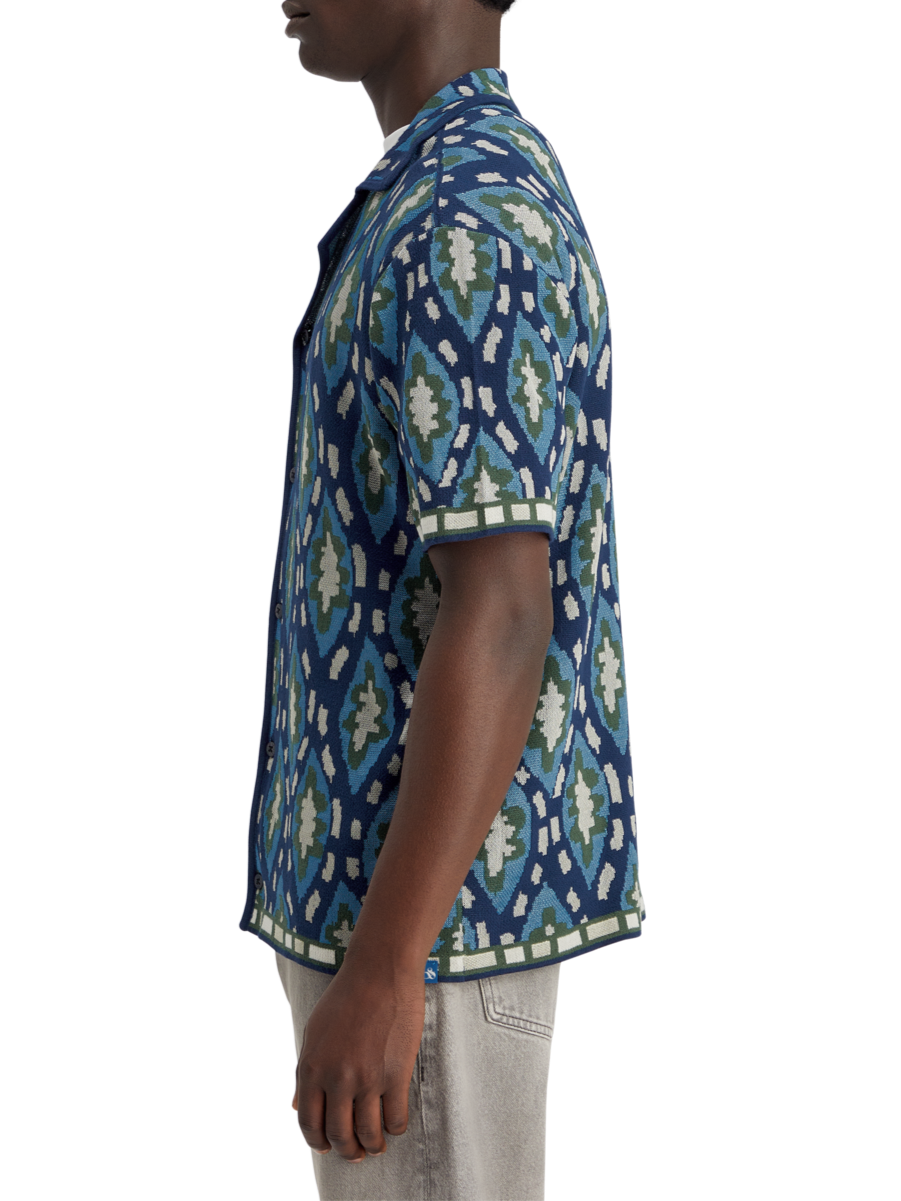 JACQUARD KNITTED SHORT-SLEEVED SHIRT