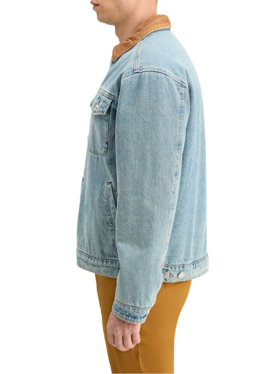 CORD COLLAR INDIGO TEDDY JACKET