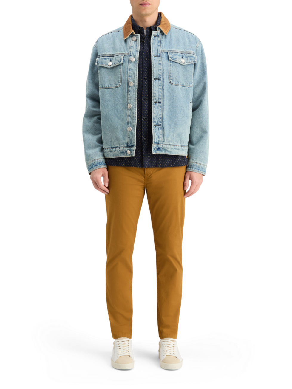 CORD COLLAR INDIGO TEDDY JACKET