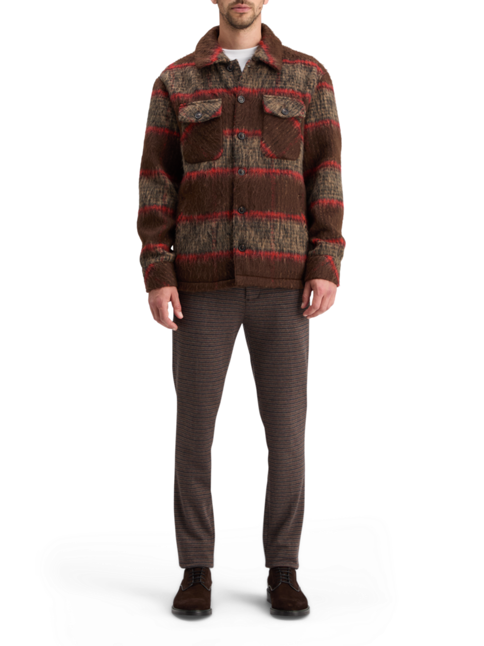 BRUSHED WOOL BLEND OVERSHIRT