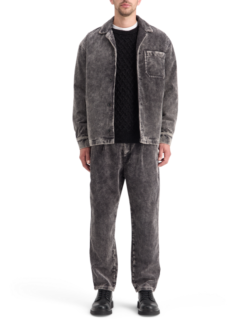 WASHED CORDUROY JACKET WITH DETACHABLE INNER GILET