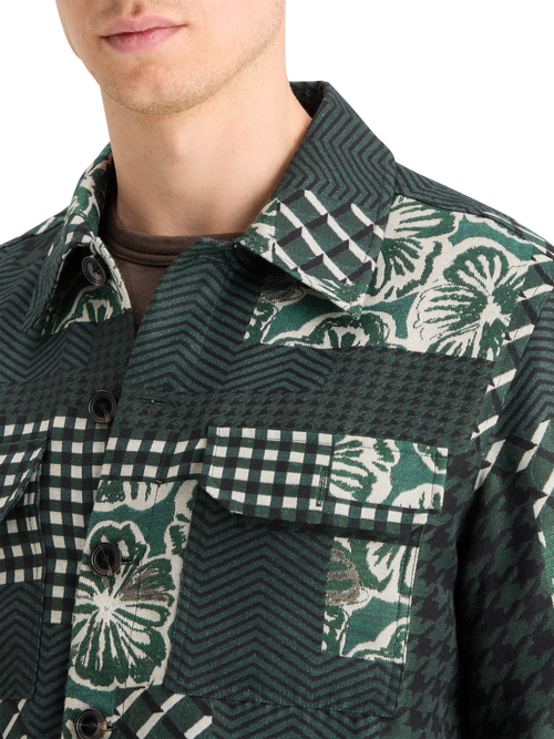 PATCHWORK JACQUARD OVERSHIRT