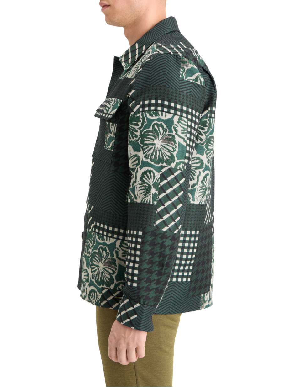 PATCHWORK JACQUARD OVERSHIRT