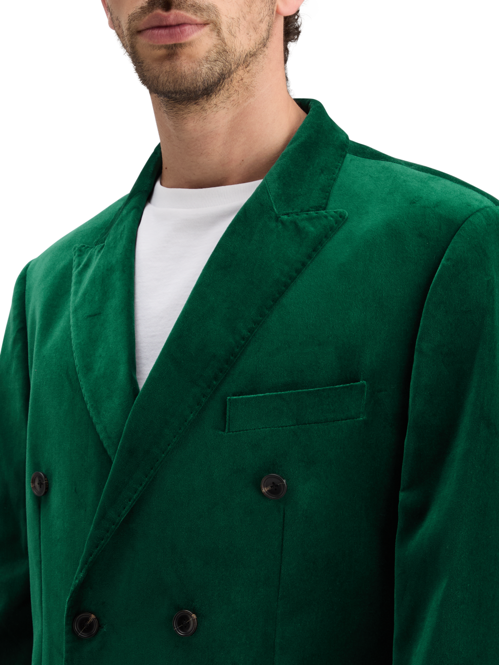 DOUBLE-BREASTED VELVET PARTY BLAZER