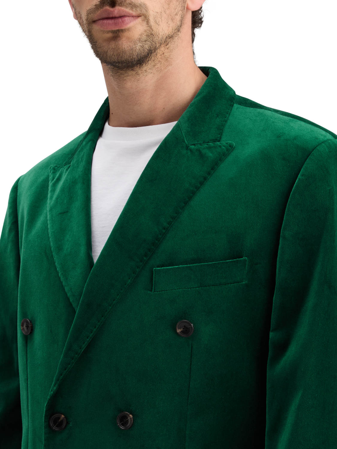 DOUBLE-BREASTED VELVET PARTY BLAZER