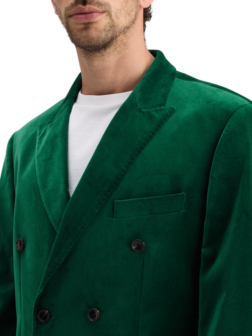 DOUBLE-BREASTED VELVET PARTY BLAZER