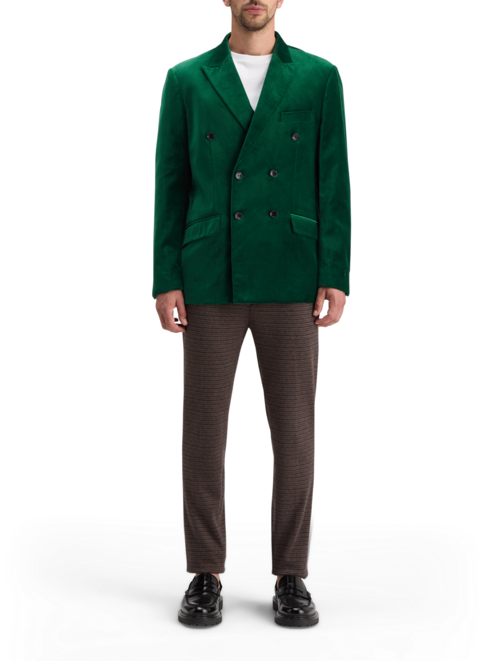 DOUBLE-BREASTED VELVET PARTY BLAZER