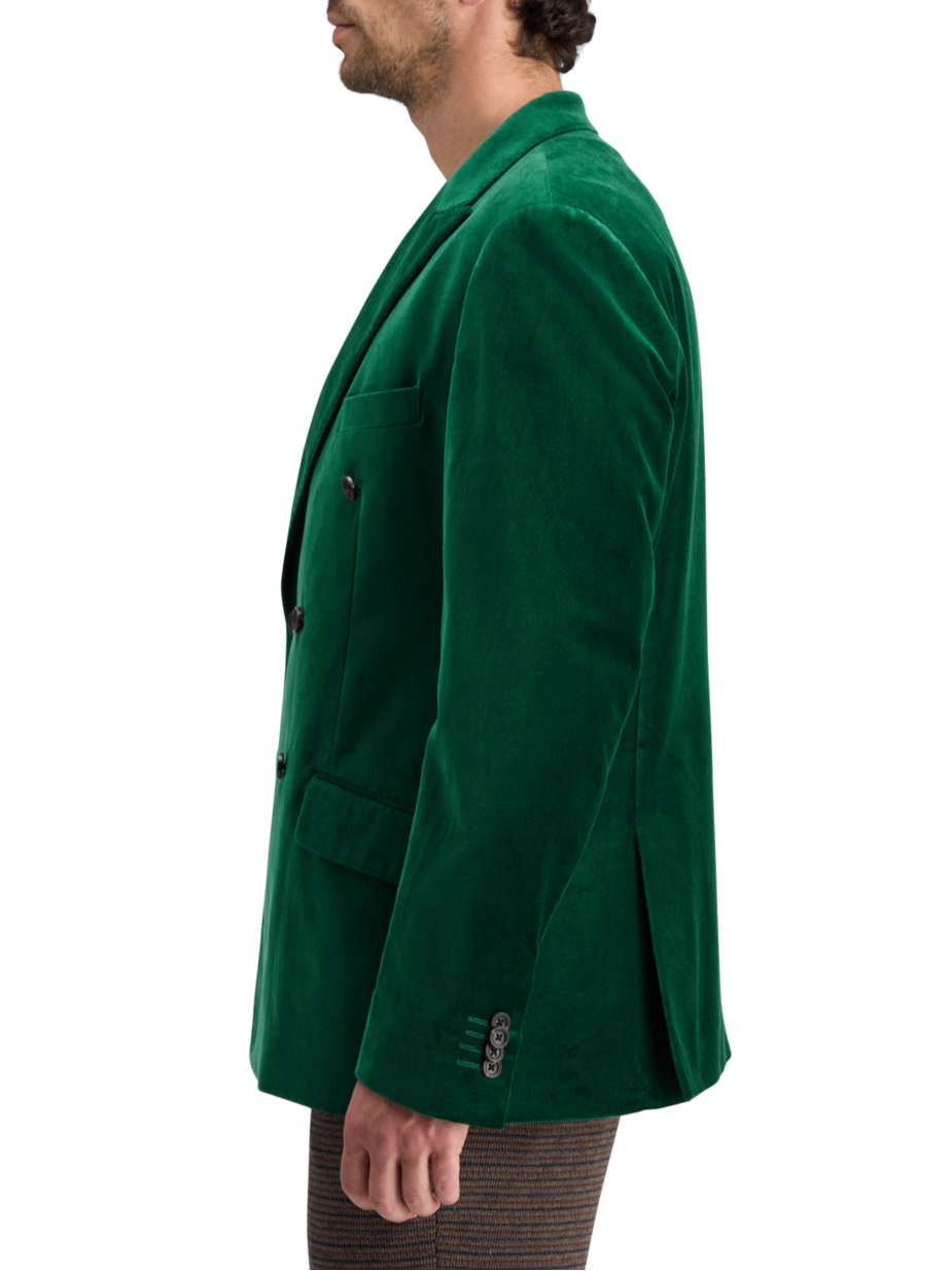 DOUBLE-BREASTED VELVET PARTY BLAZER