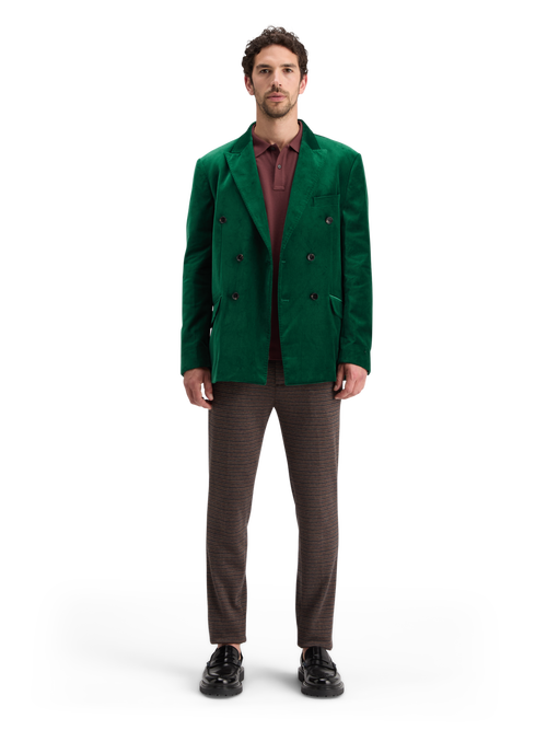 DOUBLE-BREASTED VELVET PARTY BLAZER