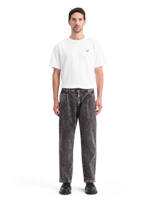 LOOSE TAPERED PLEATED WASHED CORDUROY CHINO