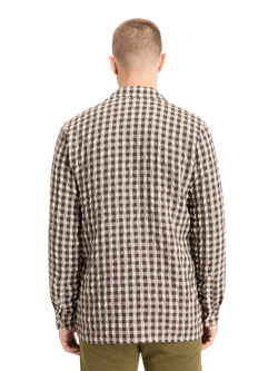 SEERSUCKER WOOL BLEND CHECK SHIRT