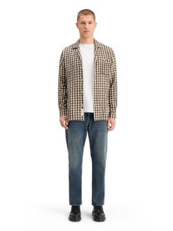 SEERSUCKER WOOL BLEND CHECK SHIRT