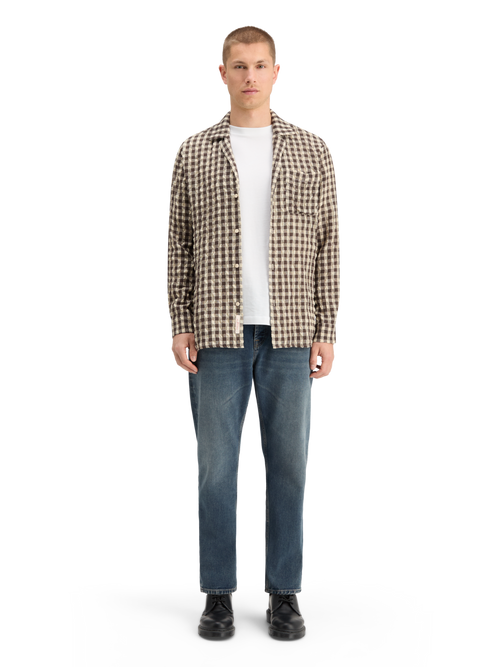 SEERSUCKER WOOL BLEND CHECK SHIRT