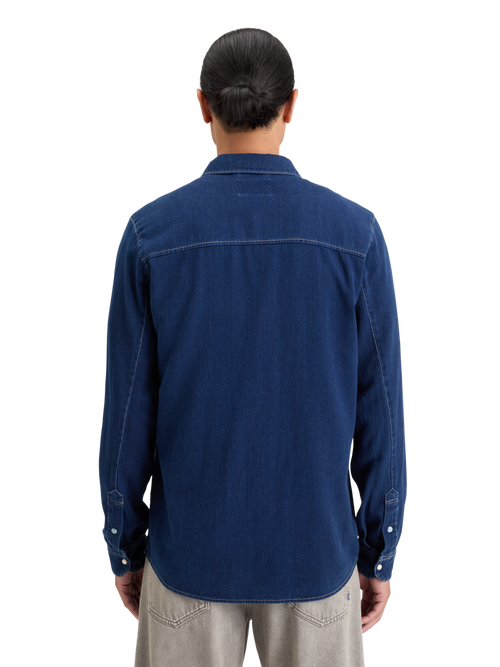 REGULAR FIT PREMIUM INDIGO TWILL WASHED SHIRT