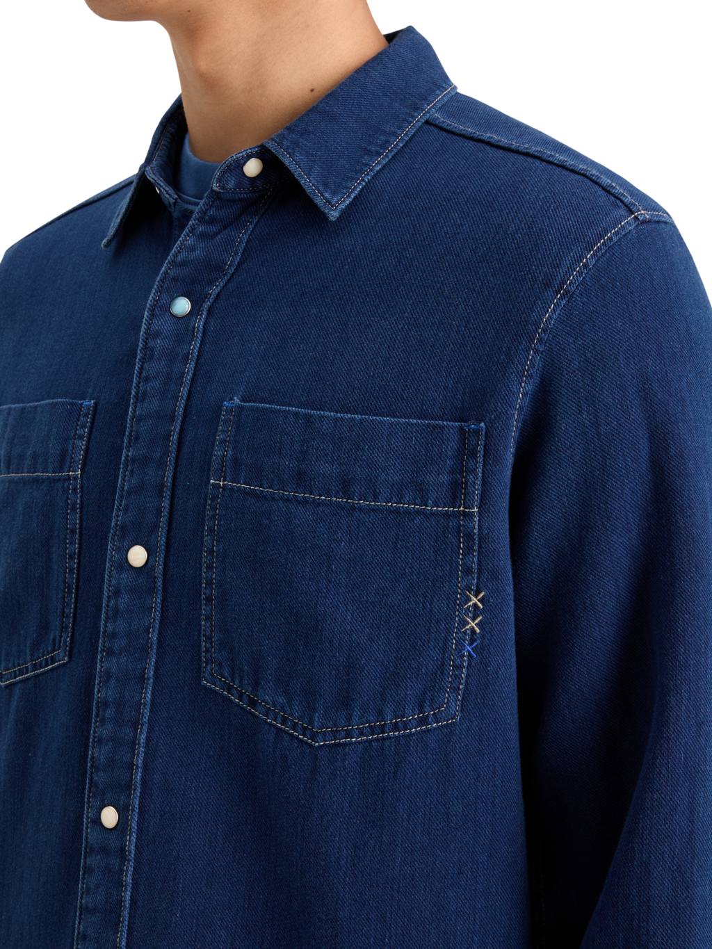 REGULAR FIT PREMIUM INDIGO TWILL WASHED SHIRT