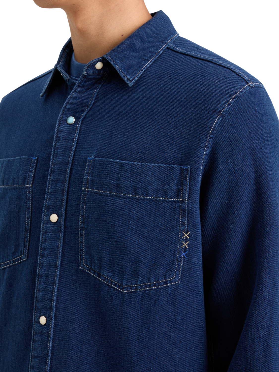 REGULAR FIT PREMIUM INDIGO TWILL WASHED SHIRT