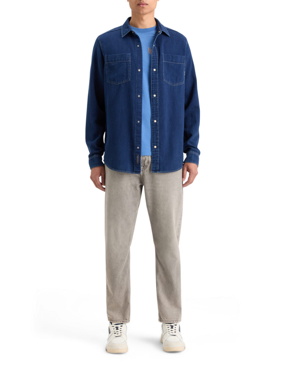 REGULAR FIT PREMIUM INDIGO TWILL WASHED SHIRT