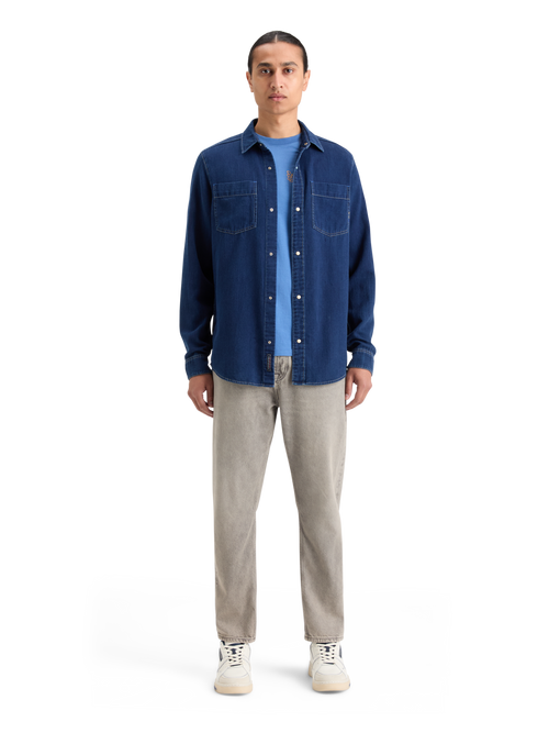 REGULAR FIT PREMIUM INDIGO TWILL WASHED SHIRT