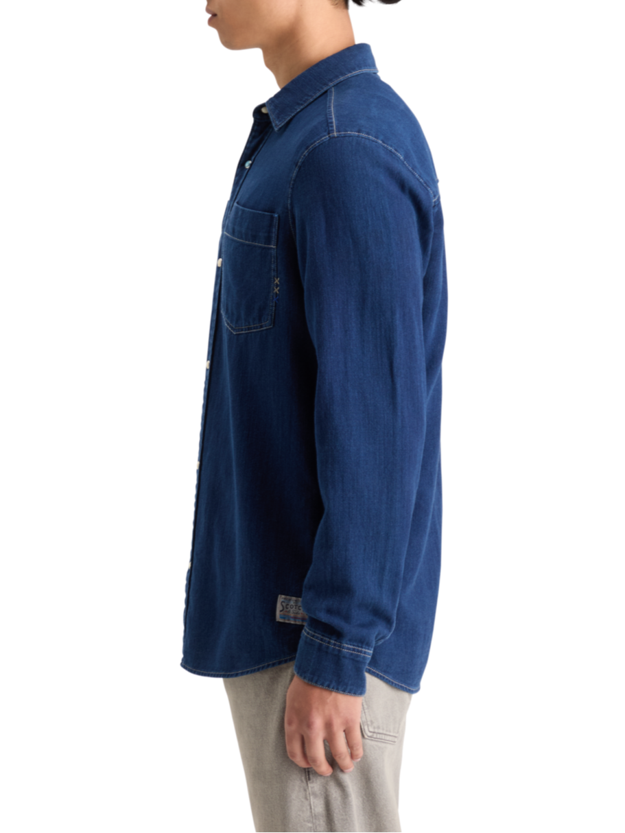 REGULAR FIT PREMIUM INDIGO TWILL WASHED SHIRT