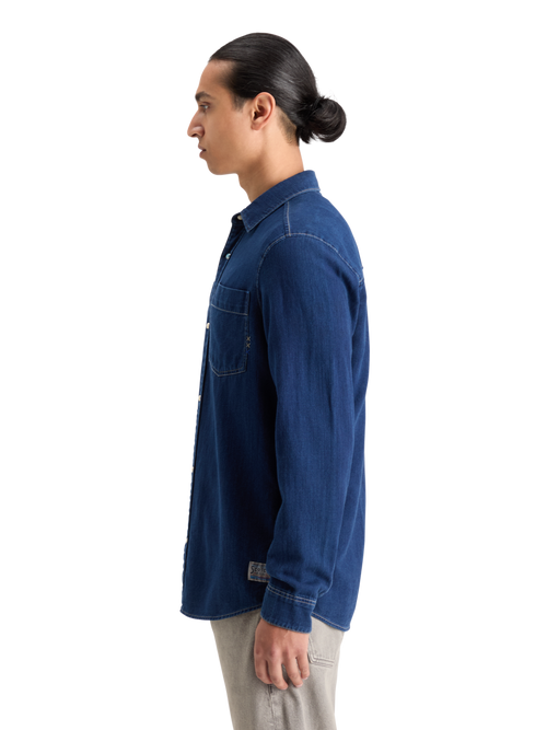 REGULAR FIT PREMIUM INDIGO TWILL WASHED SHIRT